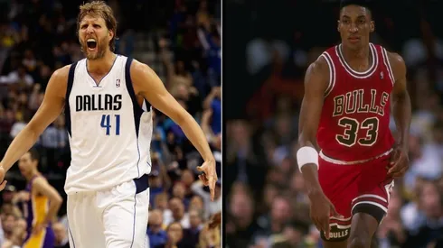 Dirk Nowitzki (left) & Scottie Pippen