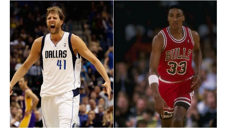Dirk Nowitzki (left) & Scottie Pippen