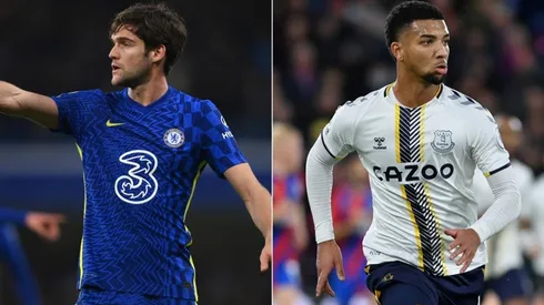 Marcos Alonso (Chelsea) and Mason Holgate (Everton)