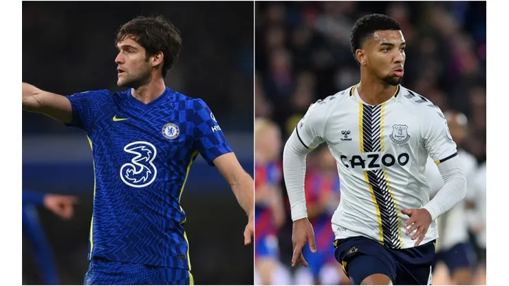 Marcos Alonso (Chelsea) and Mason Holgate (Everton)