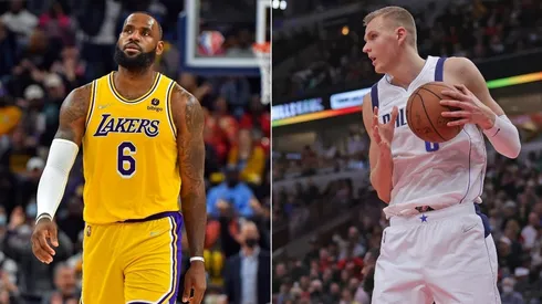 LeBron James (second highest paid player in Los Angeles) and Kristaps Porzingis (highest paid in Dallas)