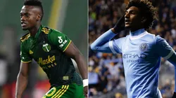 Santiago Moreno of Portland Timbers (left) and Talles Magno of New York City FC (right)