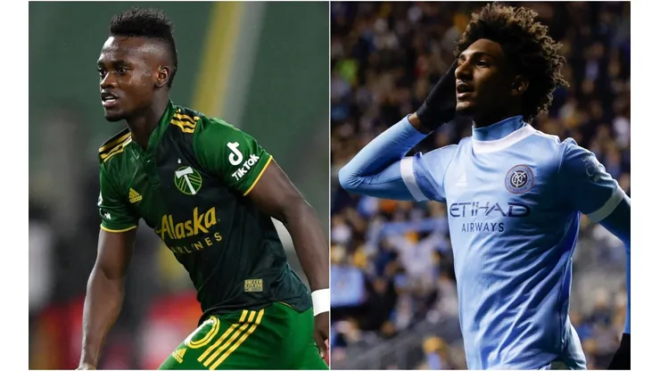 Santiago Moreno of Portland Timbers (left) and Talles Magno of New York City FC (right)