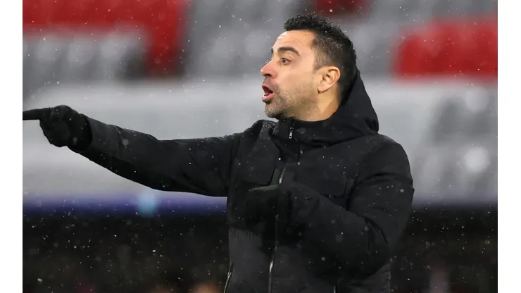 Xavier Hernández gestures during the UEFA Champions League E match
