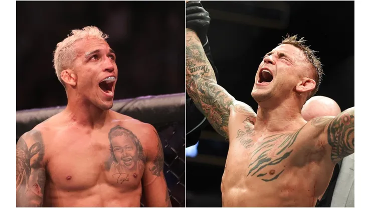Charles Oliveira (right) and Dustin Poirier (left) will fight in the main fight of UFC 269