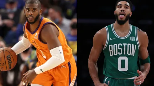 Chris Paul of the Phoenix Suns (left) and Jayson Tatum of the Boston Celtics (right)