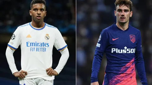 Rodrygo of Real Madrid (left) and Antoine Griezmann of Atletico Madrid (right)