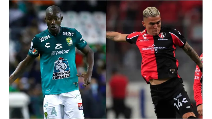 Andrés Mosquera of Leon (left) and Luis Reyes of Atlas