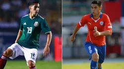 Erick Aguirre of Mexico (left) and Felipe Mora of Chile