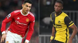 Cristiano Ronaldo of Manchester United (left) and Christopher Martins of BSC Young Boys