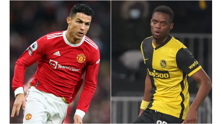 Cristiano Ronaldo of Manchester United (left) and Christopher Martins of BSC Young Boys