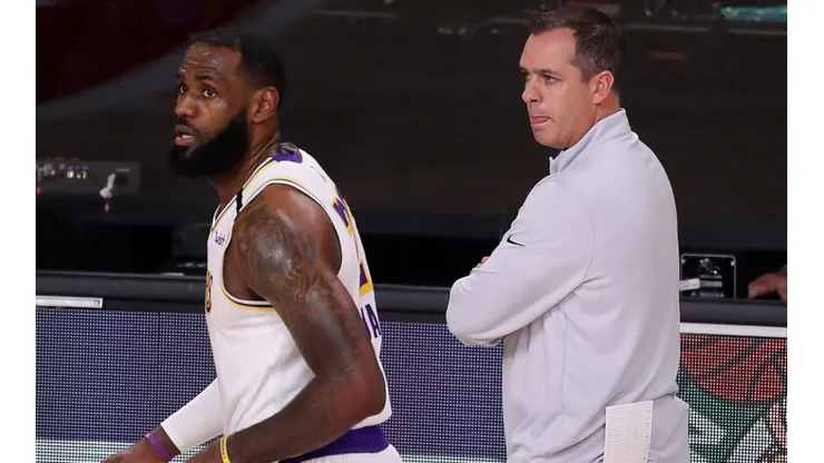 LeBron James (left) and Frank Vogel.