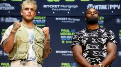 Jake Paul (left) and Tyron Woodley