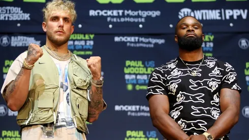 Jake Paul (left) and Tyron Woodley
