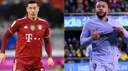 Robert Lewandowski of Bayern (left) and Memphis Depay of Barcelona
