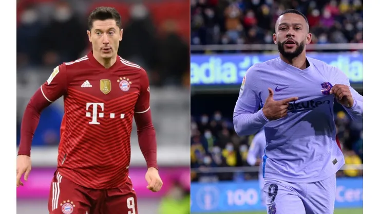 Robert Lewandowski of Bayern (left) and Memphis Depay of Barcelona