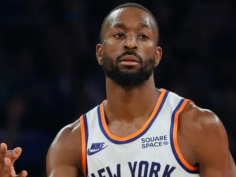 Kemba Walker reacts to being removed from the New York Knicks rotation