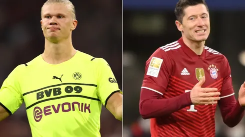 Erling Haaland of Borussia Dortmund (left) and Robert Lewandowski of Bayern (right)