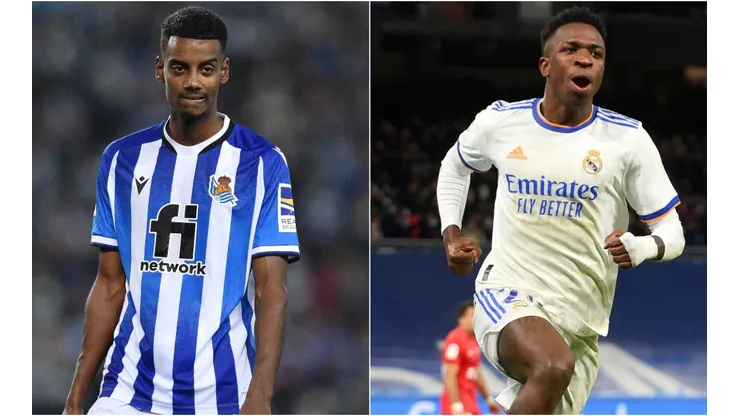 Alexander Isak of Real Sociedad (left) and Vinicius of Real Madrid (right)