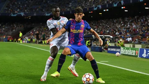 Sergi Roberto of Barcelona (right) and Dayot Upamecano of Bayern (left)