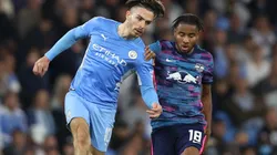 Jack Grealish of Manchester City (left) and Christopher Nkunku of RB Leipzig (right)