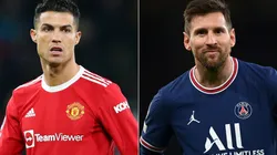 Cristiano Ronaldo of Manchester United (left) and Lionel Messi of PSG (right)
