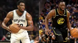Thaddeus Young of San Antonio Spurs (left) Draymond Green of Golden State Warriors