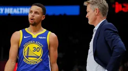 Golden State Warriors star Stephen Curry (left) and coach Steve Kerr.