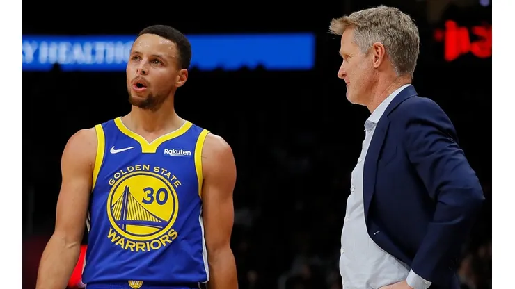 Golden State Warriors star Stephen Curry (left) and coach Steve Kerr.