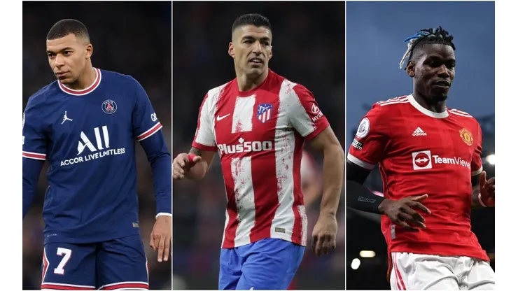 Kylian Mbappe, Luis Suarez, Paul Pogba (Getty Images)