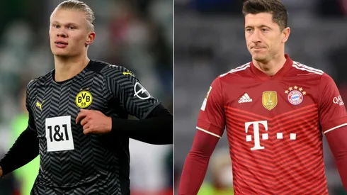 Erling Haaland of Borussia Dortmund (left) and Robert Lewandowski of Bayern (right)
