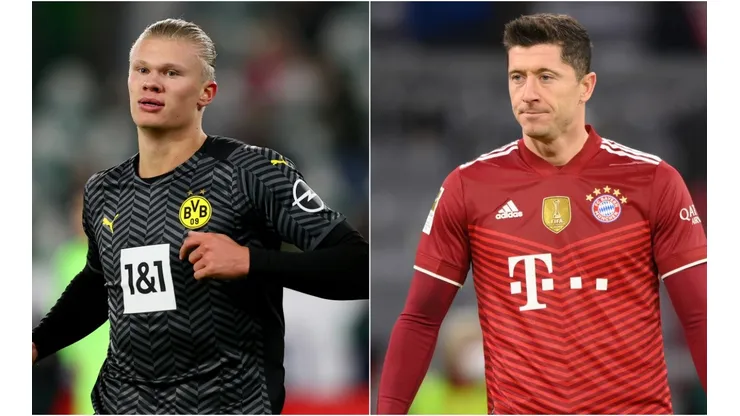 Erling Haaland of Borussia Dortmund (left) and Robert Lewandowski of Bayern (right)