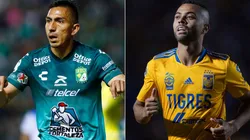 Angel Mena of Leon (left) and Rafael De Souza of Tigres (right)