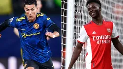 Cristiano Ronaldo of Manchester United (left) and Bukayo Saka of Arsenal (right)