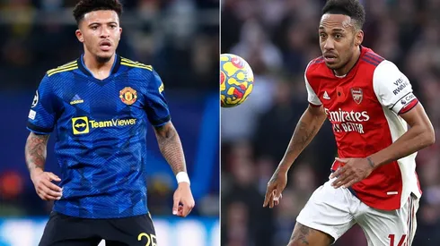 Jadon Sancho of Manchester United (left) and Pierre-Emerick Aubameyang of Arsenal (right).jpg