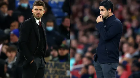 Michael Carrick of Manchester United (left) and Mikel Arteta of Arsenal