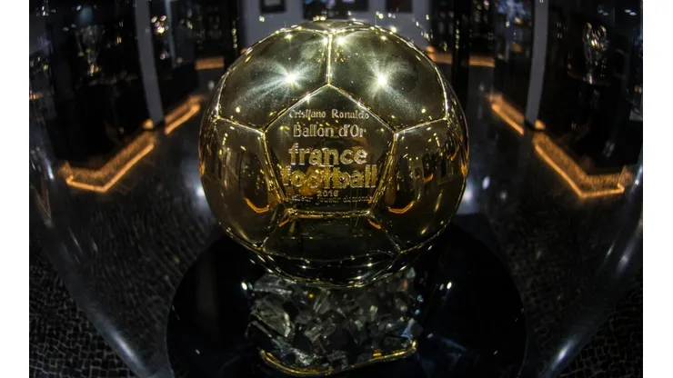 Detailed view of the Balon D'or award