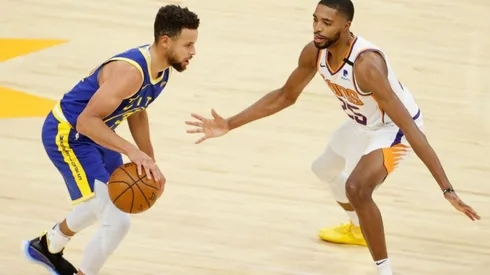 Steph Curry of Warriors (left) and Bridges of Suns