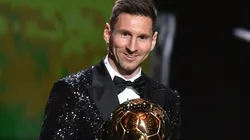 Lionel Messi winning the Ballon D'Or award