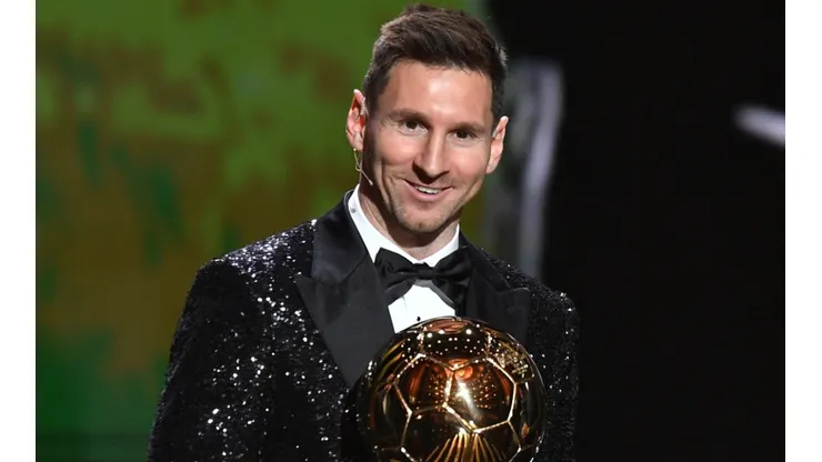 Lionel Messi winning the Ballon D'Or award