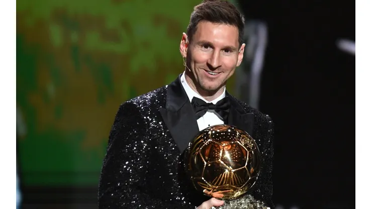 Lionel Messi receives his seventh Ballon D'Or award.
