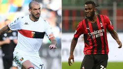 Stefano Sturaro of Genoa CFC (left) and Franck Kessie of AC Milan