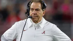 Head coach Nick Saban of Alabama Crimson Tide at the game vs Arkansas on November 20