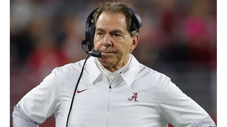 Head coach Nick Saban of Alabama Crimson Tide at the game vs Arkansas on November 20