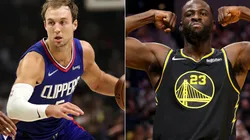 Luke Kennard of the LA Clippers (left) and Draymond Green of the Golden State Warriors (right)