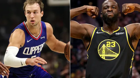 Luke Kennard of the LA Clippers (left) and Draymond Green of the Golden State Warriors (right)