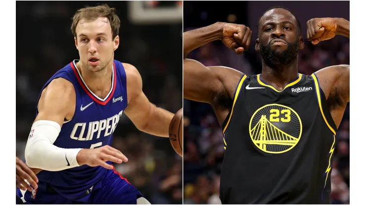 Luke Kennard of the LA Clippers (left) and Draymond Green of the Golden State Warriors (right)
