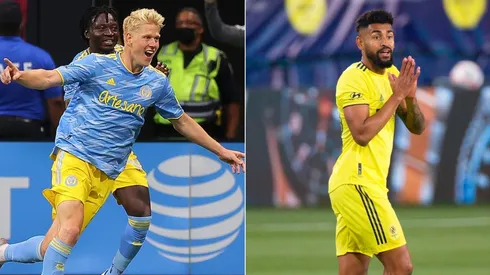 Jakob Glesnes of Philaldephia Union (left) and Anibal Godoy of Nashville SC