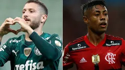 Ze Rafael of Palmeiras (left) and Bruno Henrique of Flamengo.