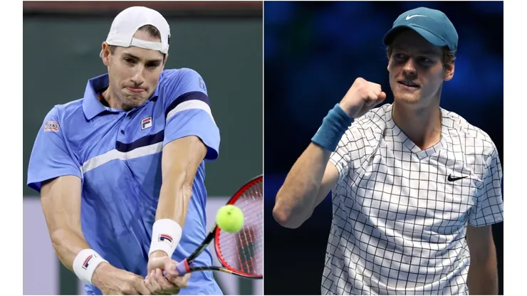 John Isner of the US (left) and Jannik Sinner of Italy (right)